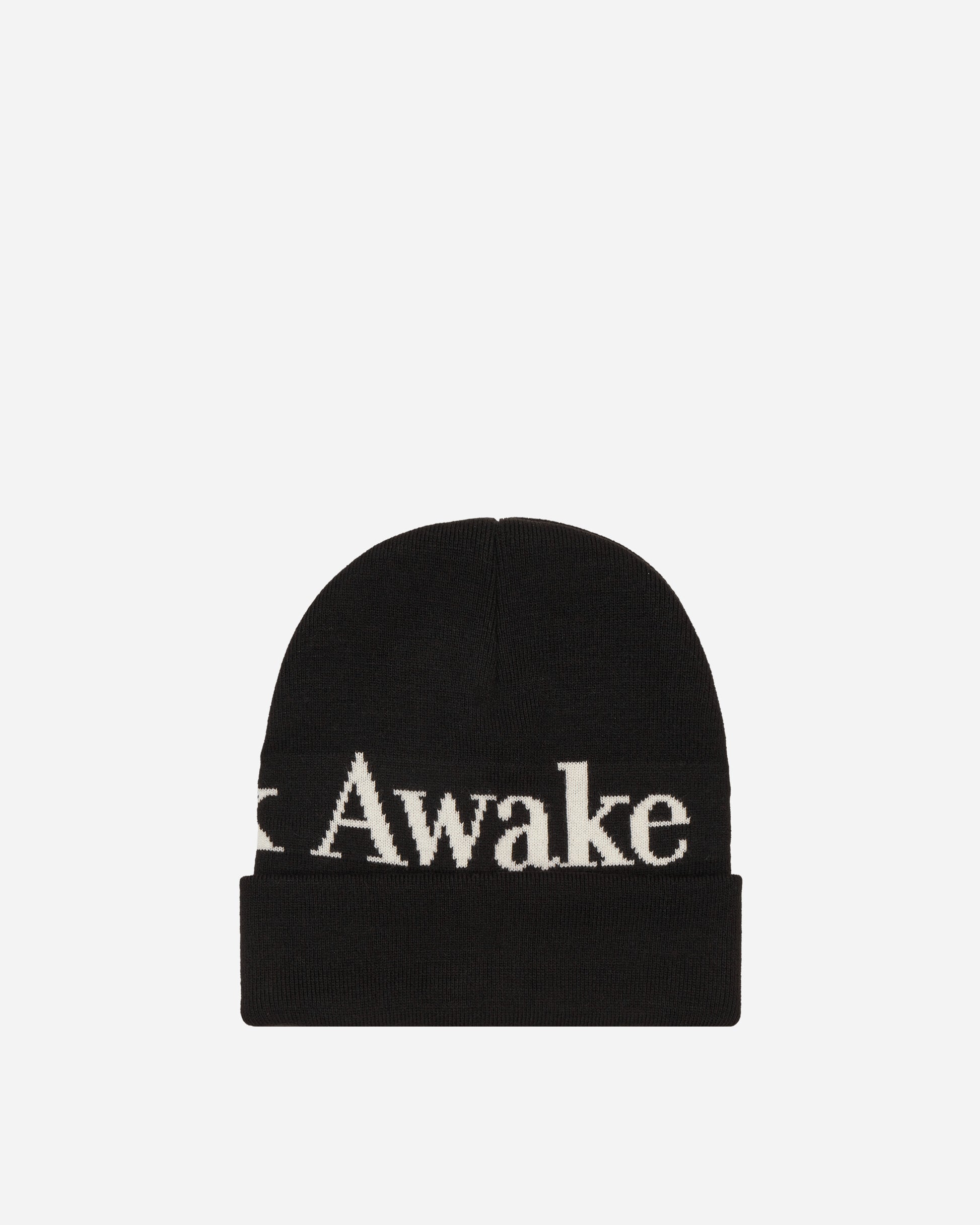 Awake NY Serif Logo Beanie Black Hats Beanies AWK-FW23-HT007  BLACK