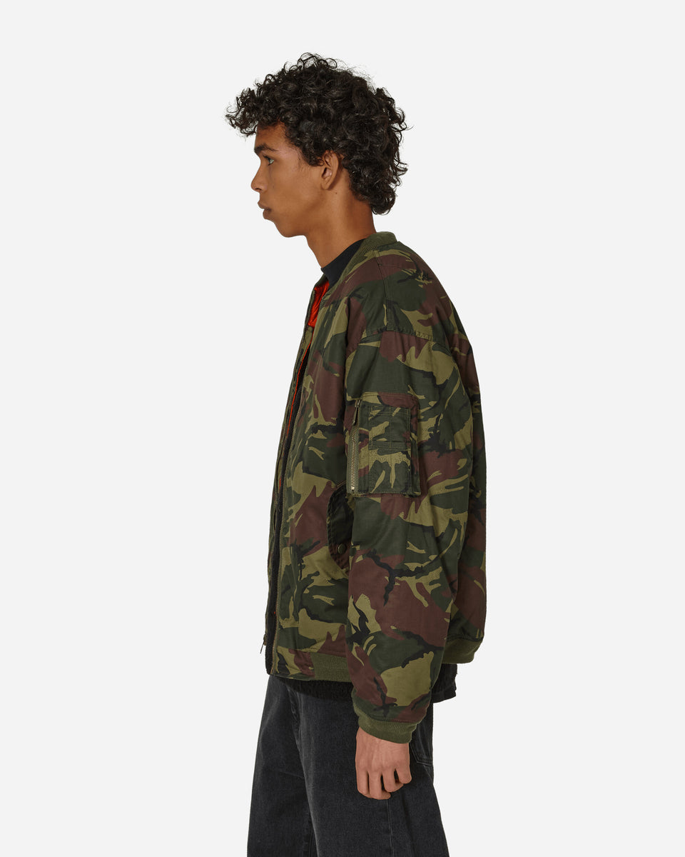 Nike Woven MA1 Flight Jacket Camo Medium Olive / Black