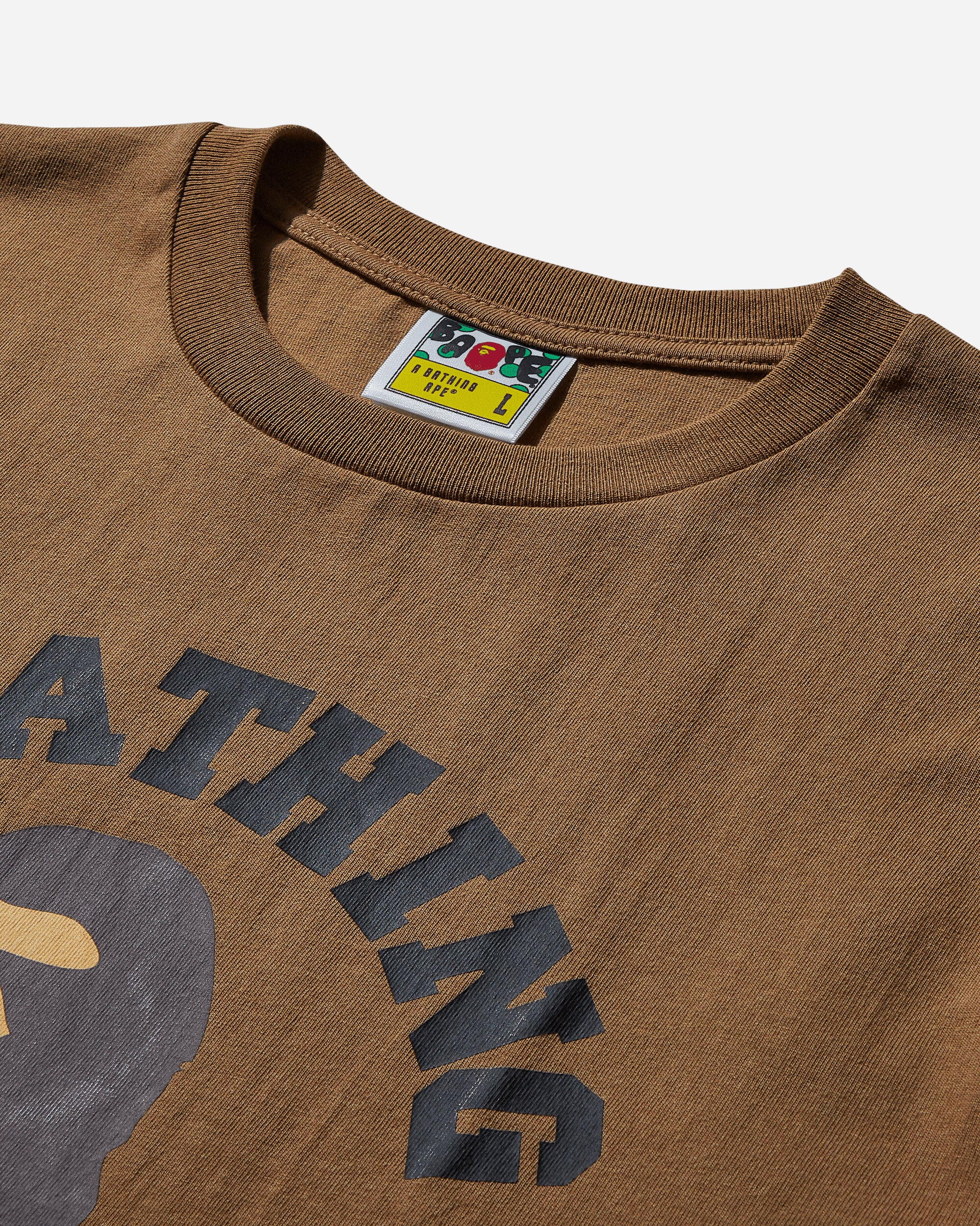 A Bathing Ape College Tee M Beige T-Shirts Shortsleeve 1K80110001 BEIGE