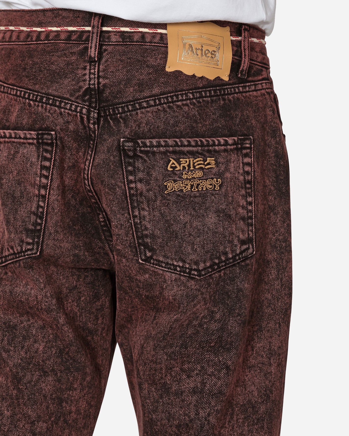 Aries Acid Wash Lily Jean Red Pants Denim AR3011102 RED