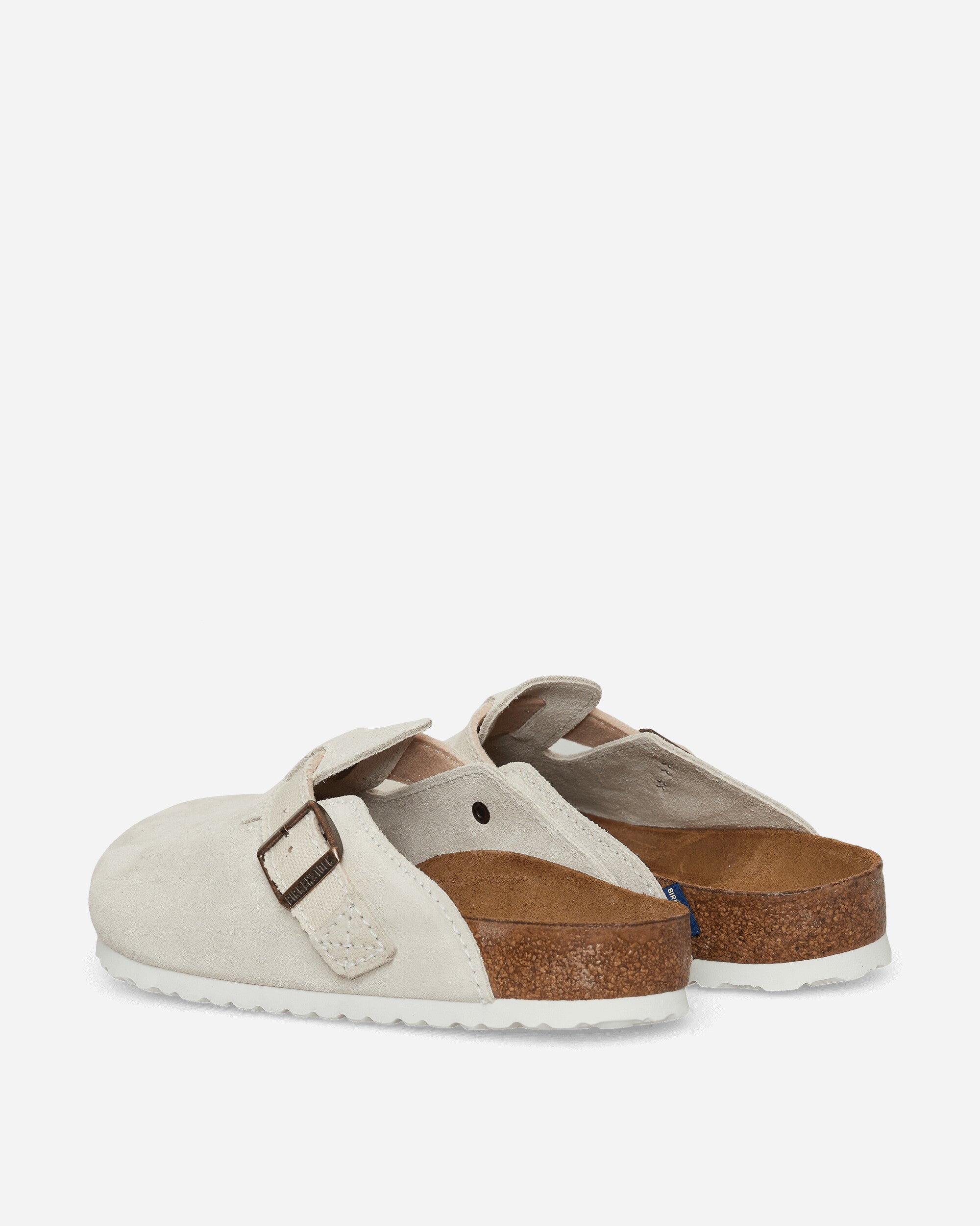 Birkenstock Boston Suede Leather/Canvas Eggshell Sandals and Slides Sandals and Mules 1028790