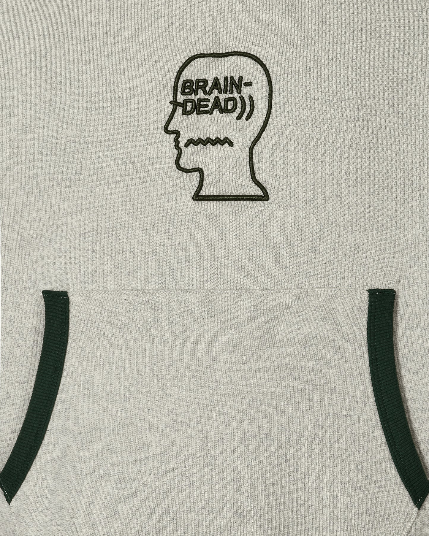 Brain Dead Fleece Logo Head Raglan Hoodie Oatmeal Sweatshirts Hoodies T09003760GR OAT