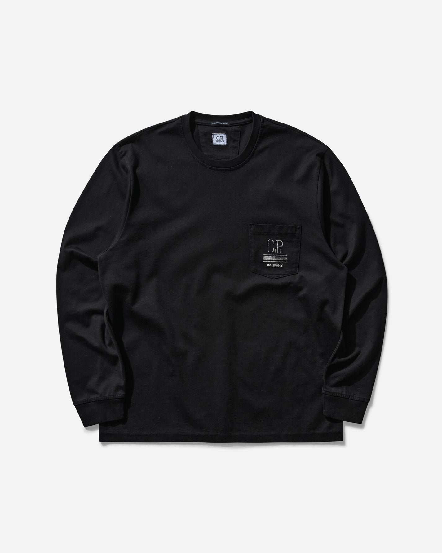 C.P. Company Mercerized 30-2 Jersey Twisted Longsleeved Pocket T-Shirt Black T-Shirts Longsleeve 17CMTS179A006203W 999