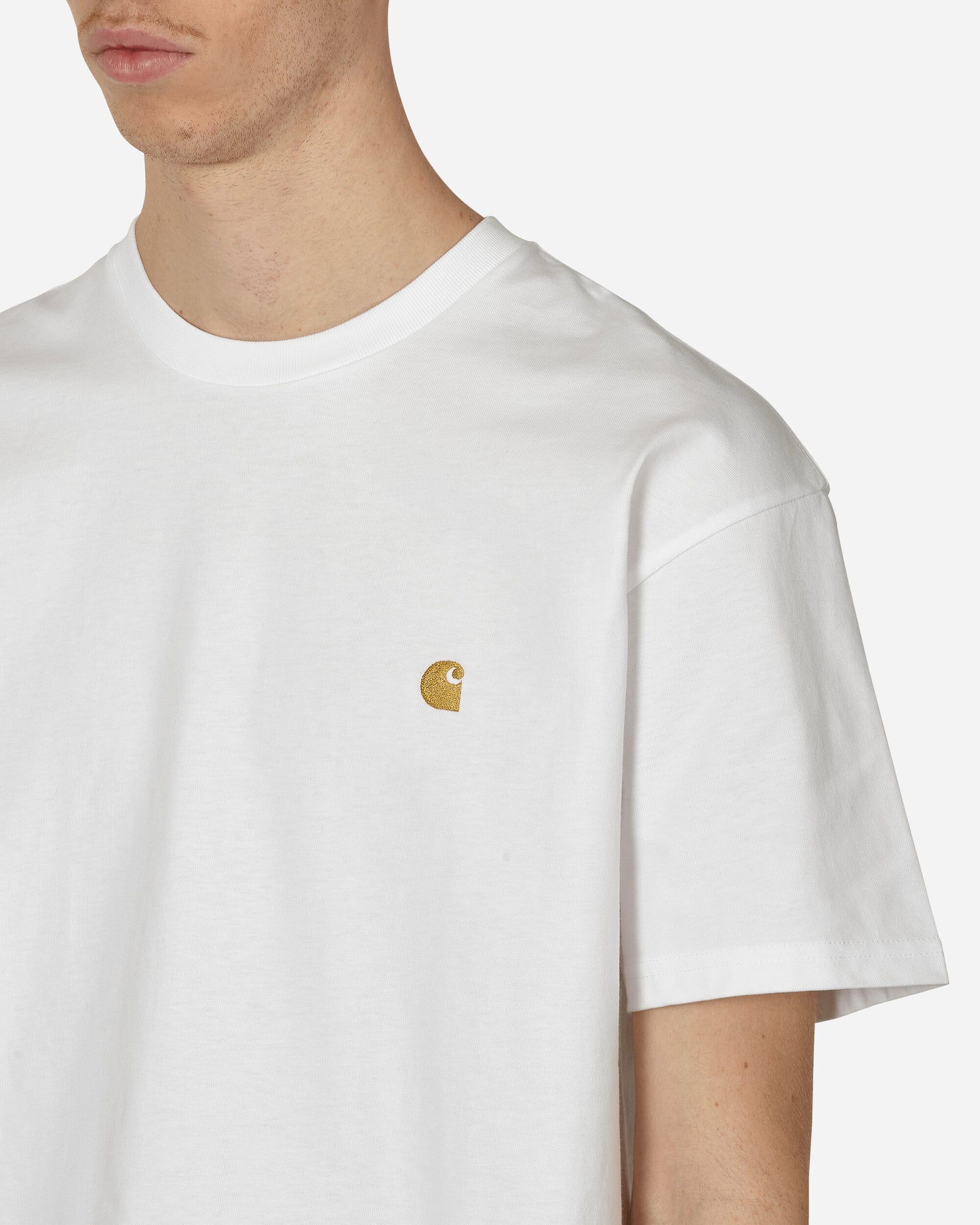 Carhartt WIP S/S Chase T-Shirt White/Gold T-Shirts Shortsleeve I026391 00RXX