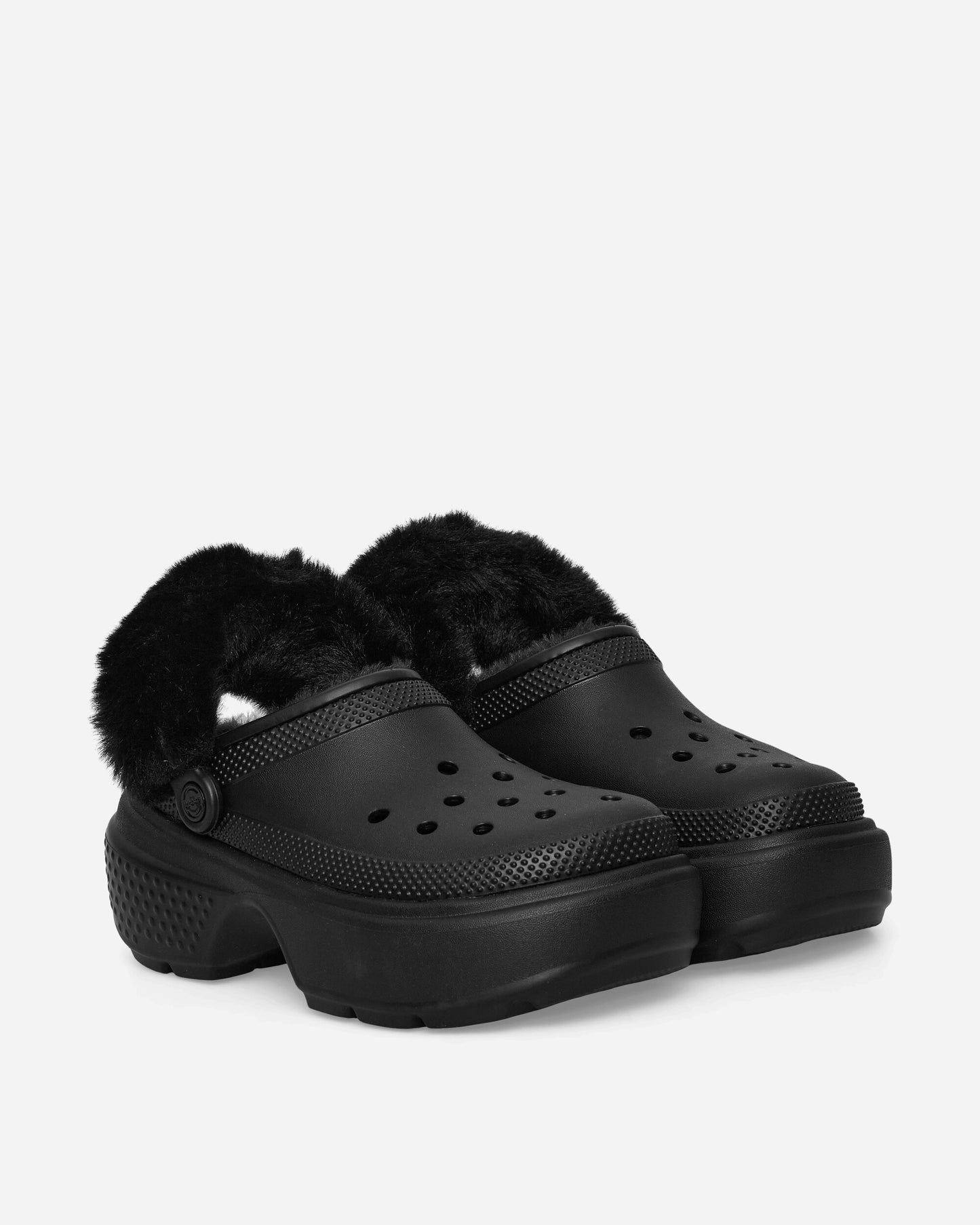 Crocs Wmns Stomp Lined Clog Black Sandals and Slides Sandals and Mules CR.208546 BLK