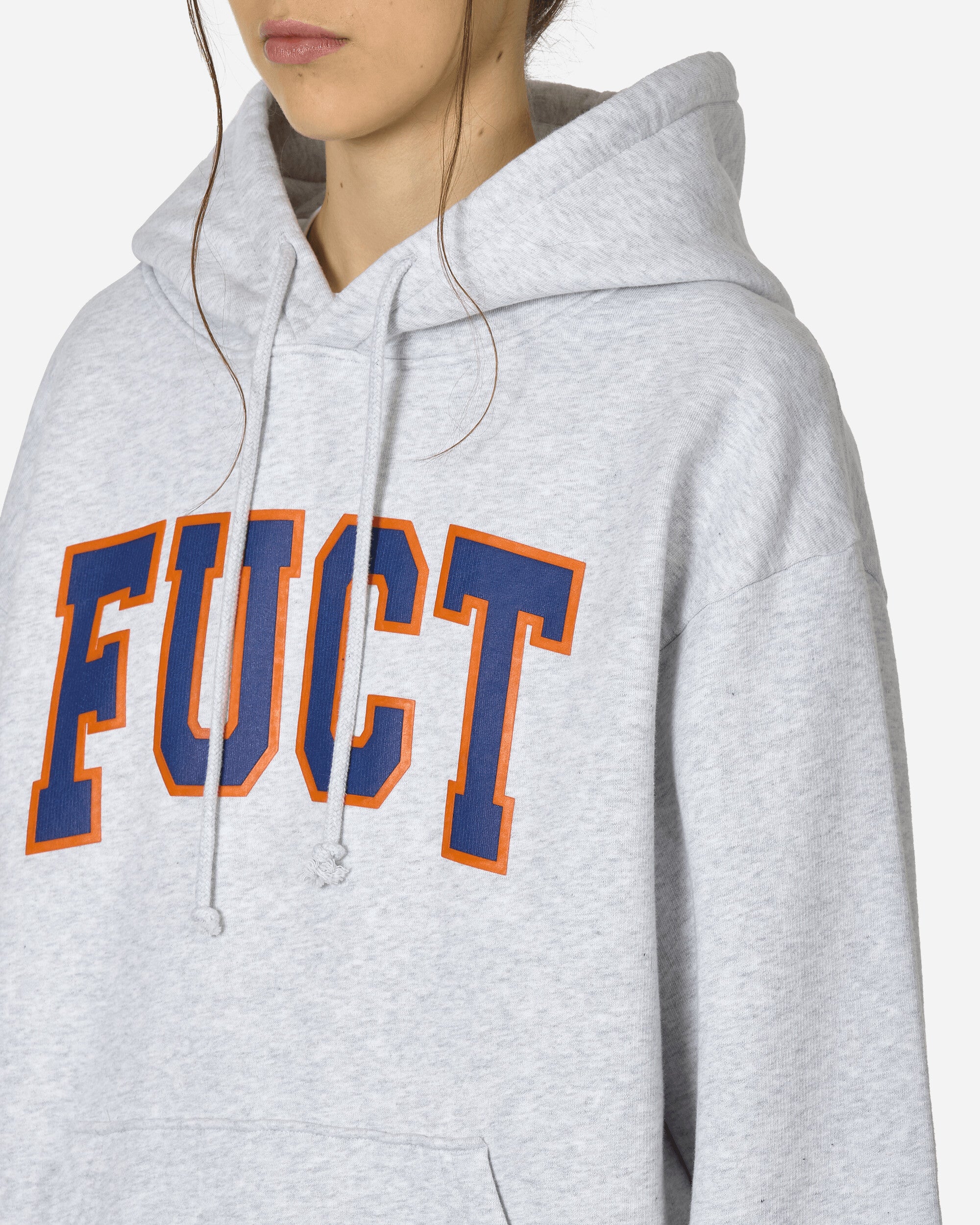 FUCT Logo Hoodie Melange Sweatshirts Hoodies TBMW018JY03 GRY0019