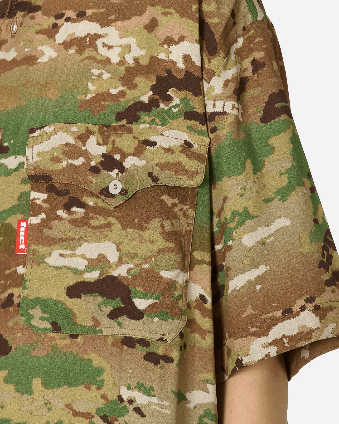 FUCT Ss Workwear Shirt Camouflage Camouflage Shirts Shortsleeve Shirt TBMW053FA23 GRN0027