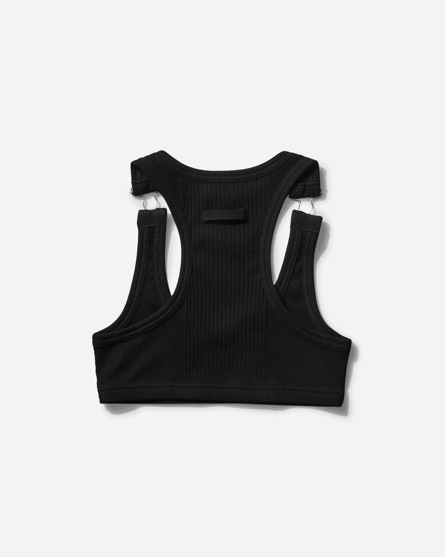 Jean Paul Gaultier Wmns Crop Tank Top With Overall Clip Black T-Shirts Cropped 25-33-F-DB052P-J054 00