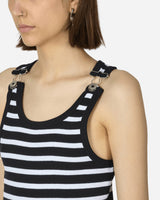 Jean Paul Gaultier Wmns Ribbed Marinier Tank Top Black/White T-Shirts Shortsleeve DB036-J054 0001