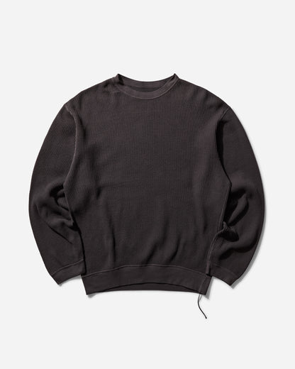 KAPITAL Eco Waffle Big Swt Black Sweatshirts Crewneck EK-1508LCA 1