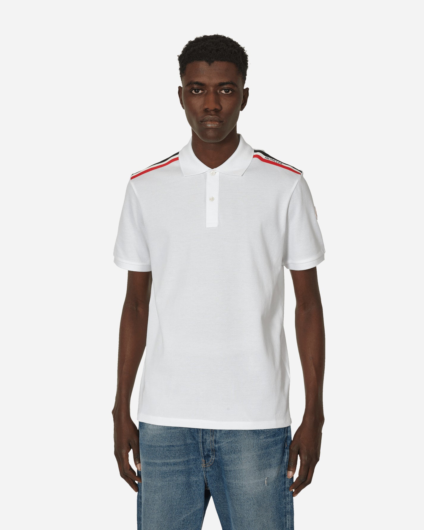 Moncler Ss Polo White T-Shirts Polo 8A0002089A16 002