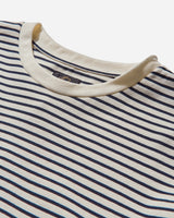 Needles L/S Crew Neck Tee - Cotton Stripe Jersey White/Navy T-Shirts Longsleeve PU295 A