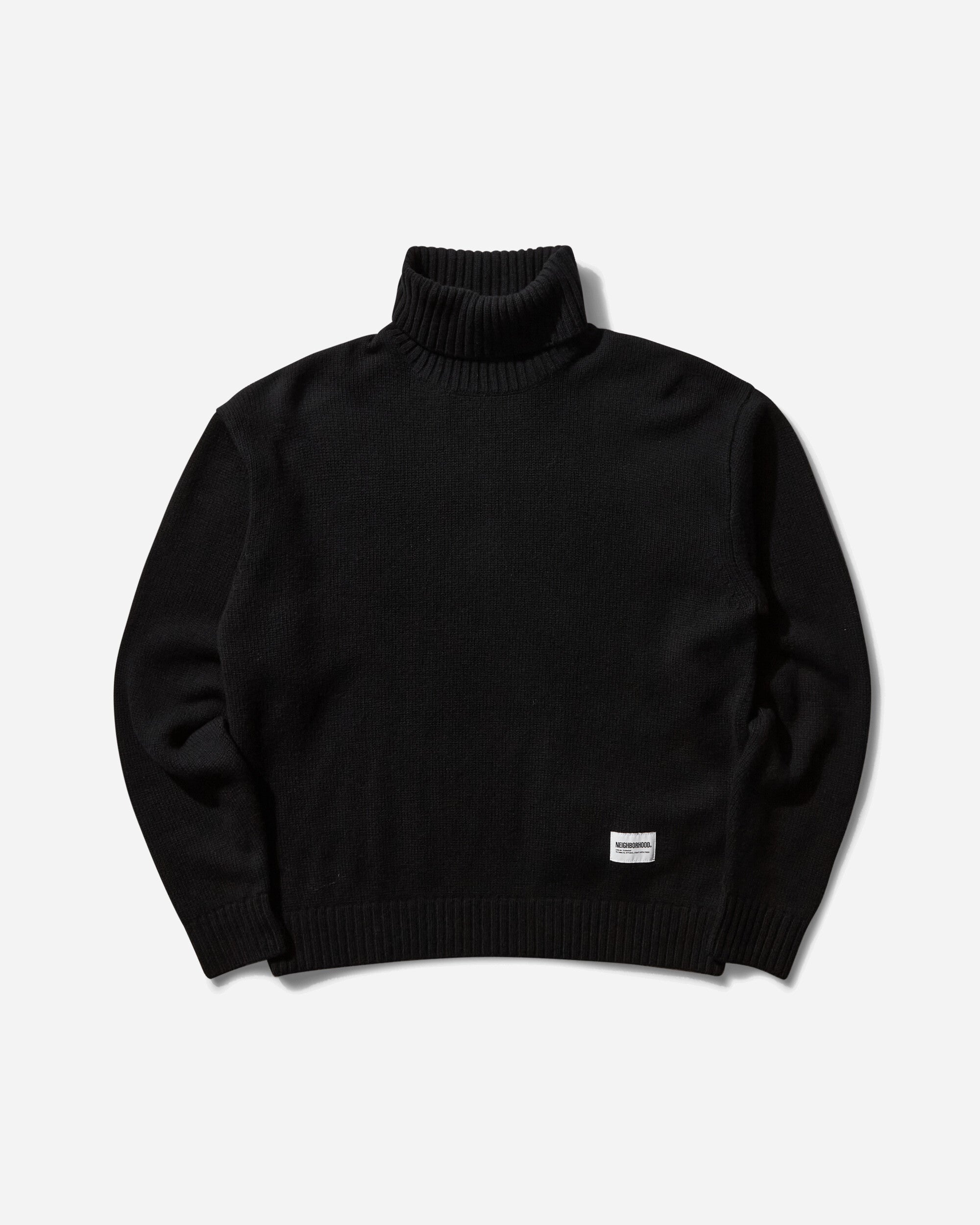 Neighborhood Turtleneck Sweater Black Sweatshirts Crewneck 242FUNH-KNM02 BK