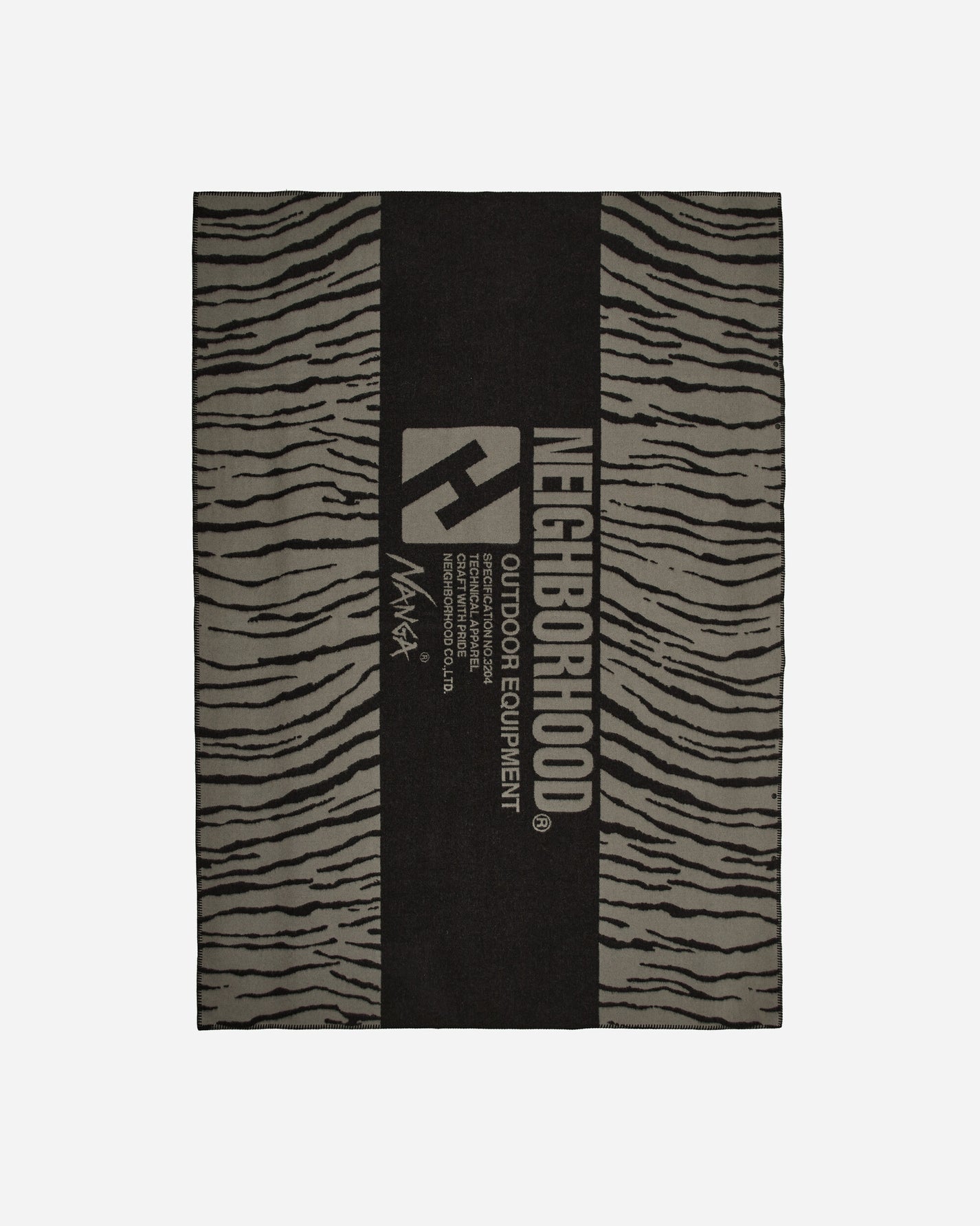 Neighborhood Nh X Nanga . Tiger Pattern Wool Blanket Gray Textile Blankets and Throws 232NNNNN-AC03 GY