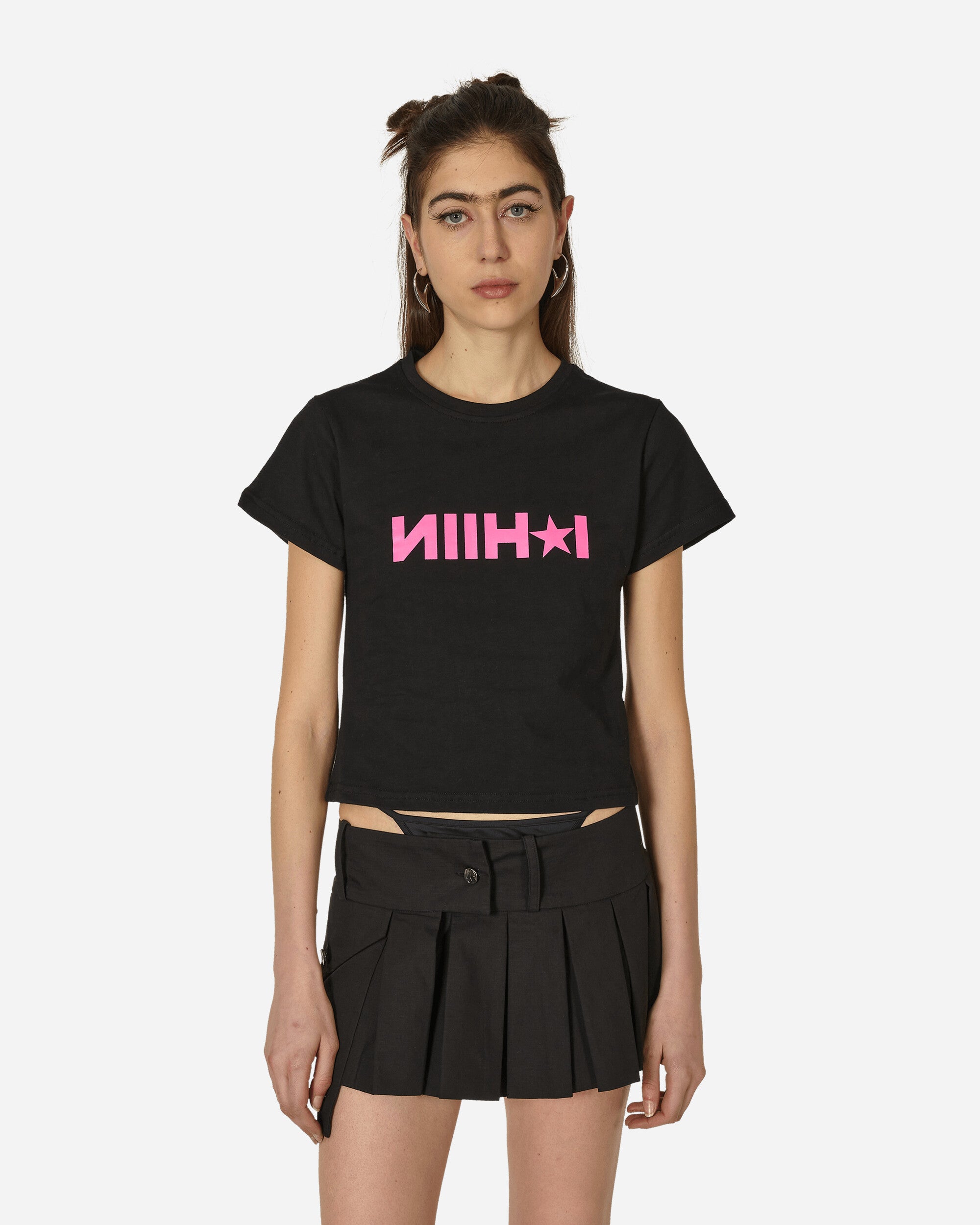 Nii Hai Wmns High Star Baby Tee In Black Black T-Shirts Cropped TPS-HSB BLK