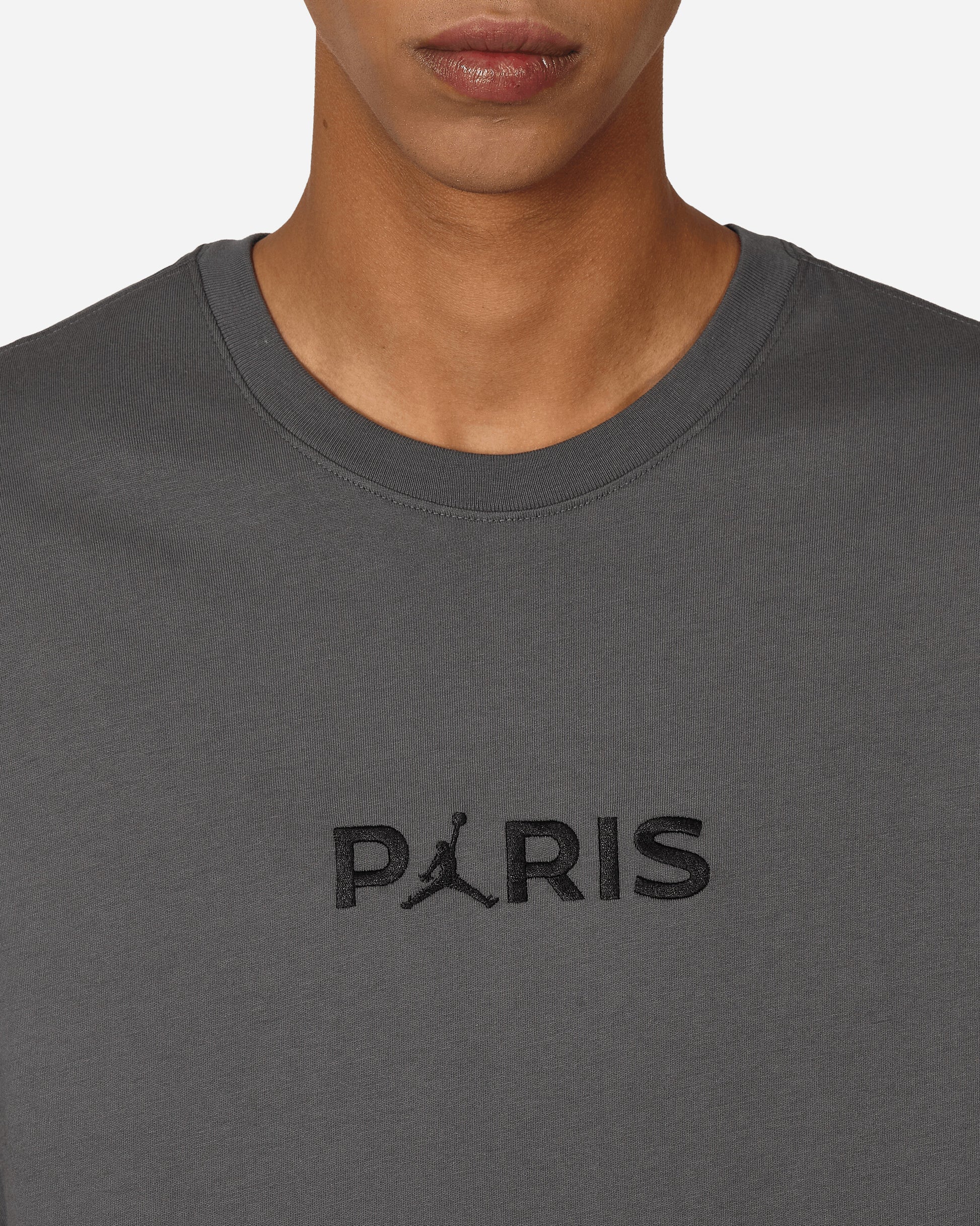 Nike Jordan M J Psg Ss Wordmark Tee Iron Grey/Black T-Shirts Shortsleeve DZ2940-068