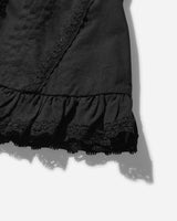 No Dress Wmns Lace Patchwork With Pleated Ruffle Cotton Mini-Skirt Black Skirts Mini NC04-B BLACK