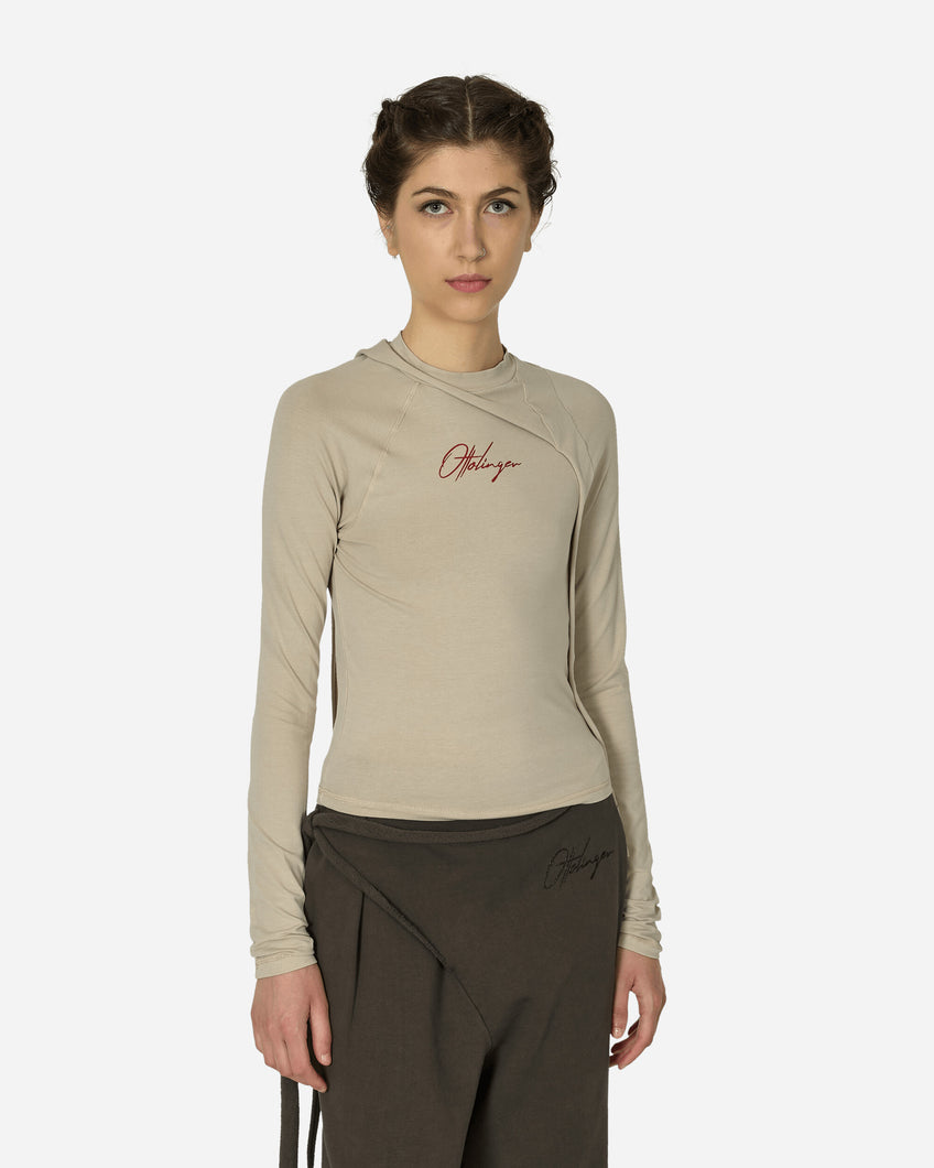 Ottolinger Wmns Deconstructed Fitted Longsleeve Sand Pebble T-Shirts Longsleeve 1150105121 BEI
