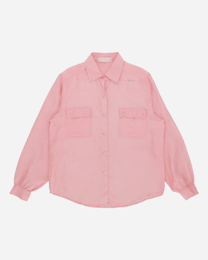 Pezze Vintage Wmns Best Silk Company Pink 100% Silk Shirt Pink Shirts Longsleeve Shirt 0272411 1