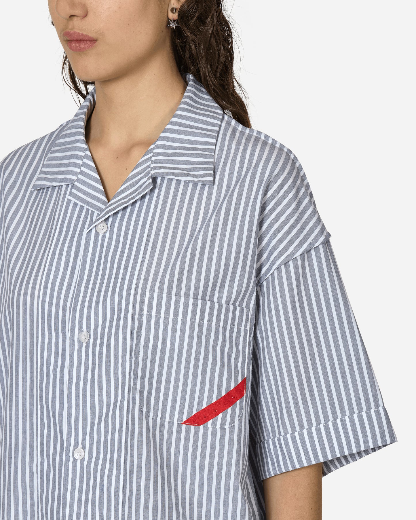 Phingerin Pajalopha Open Stripe Grey Stripe Shirts Shortsleeve Shirt PD-241-FALST-012 A