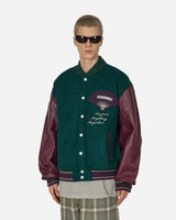 Pleasures Fan Varsity Jacket Green Coats and Jackets Bomber Jackets P23W037 GREEN