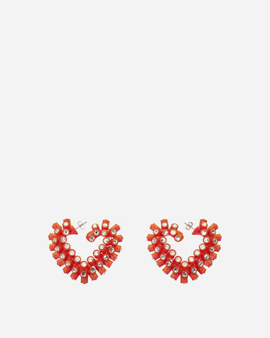 Roussey Wmns Small Bae Hoops Orange Taffetas Jewellery Earrings F22E03 1