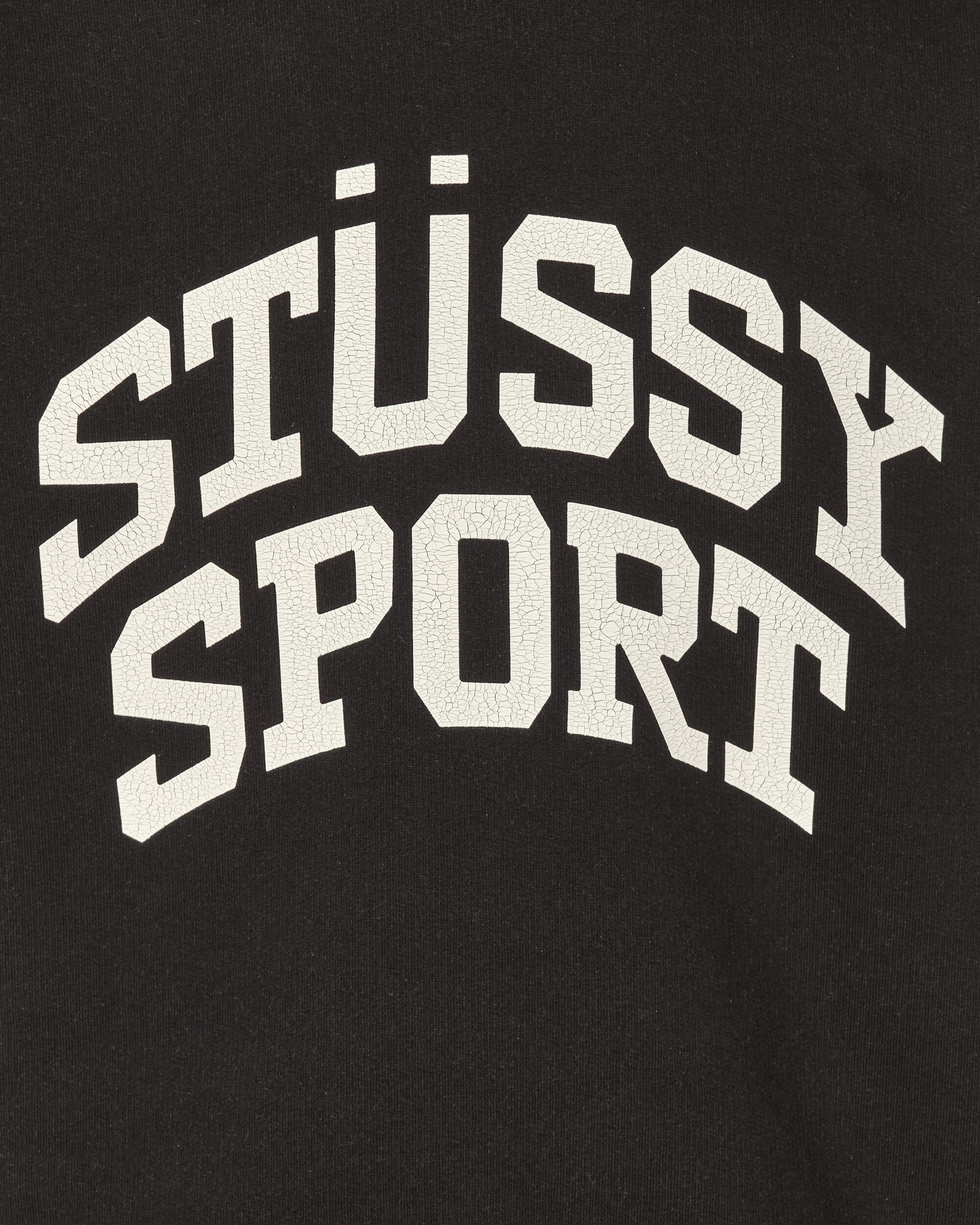 Stüssy Big Crackle Sport Crew Washed Black Sweatshirts Crewneck 118537SJ 0034