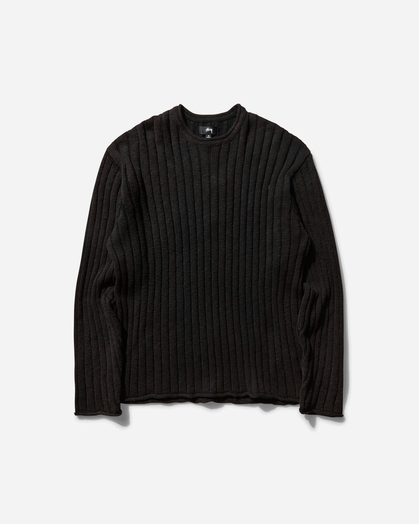 Stüssy Cotton Slub Rib Crew Black Knitwears Sweaters 117252SJ 0001