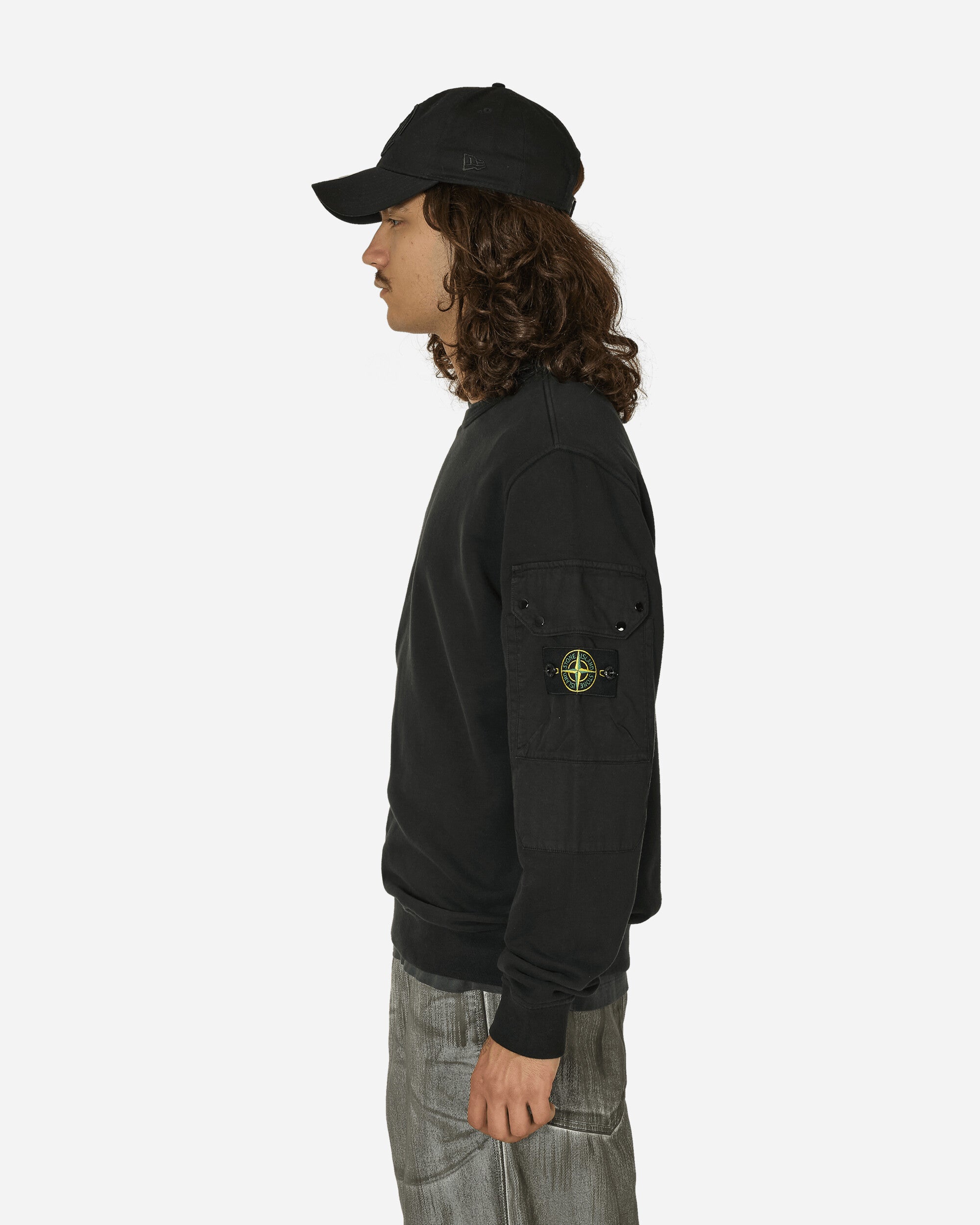 Stone Island Arm Pocket Sweatshirt Black Sweatshirts Crewneck 811563920 V0029