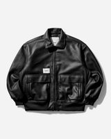 WTAPS Jacket 04 Black Coats and Jackets Leather Jackets 242CWDT-JKM04 001