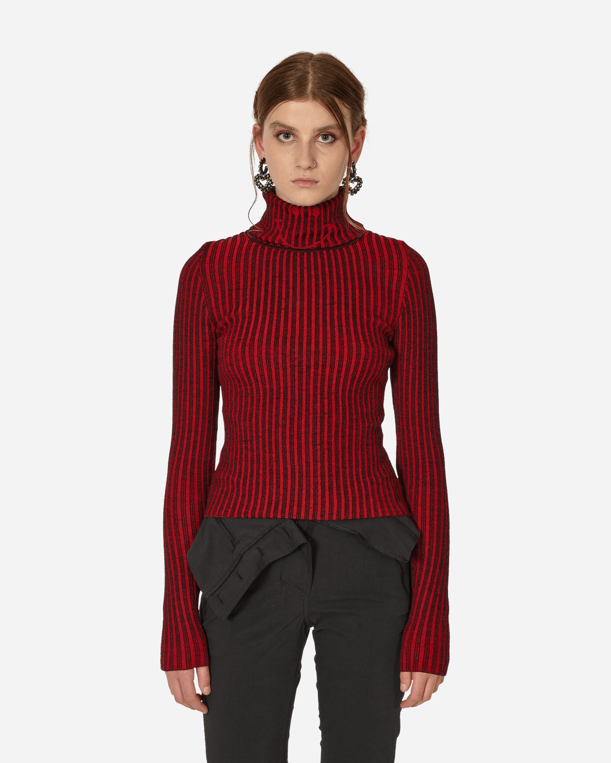 Chet Lo Wmns Smiley Collab Turtleneck Black/Red Knitwears Turtleneck FW23CL16 1