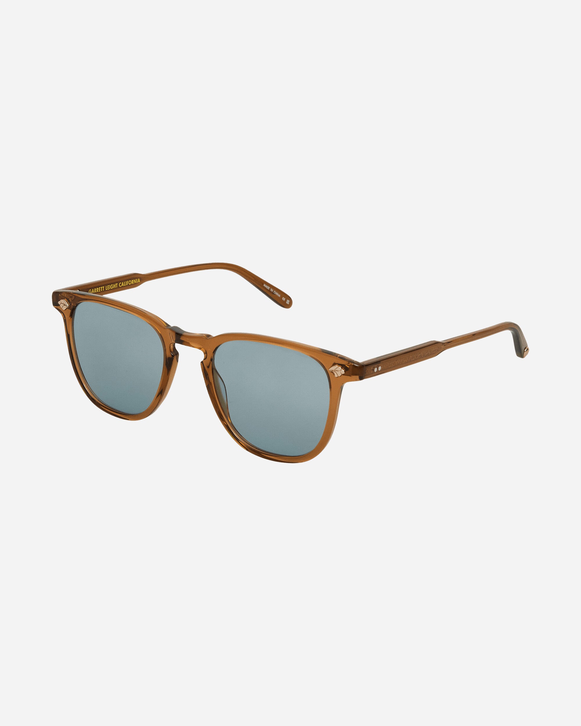 Garrett Leight Brooks Ii 47 Caramel/Pure Blue Eyewear Glasses 2131-47 CPBLU