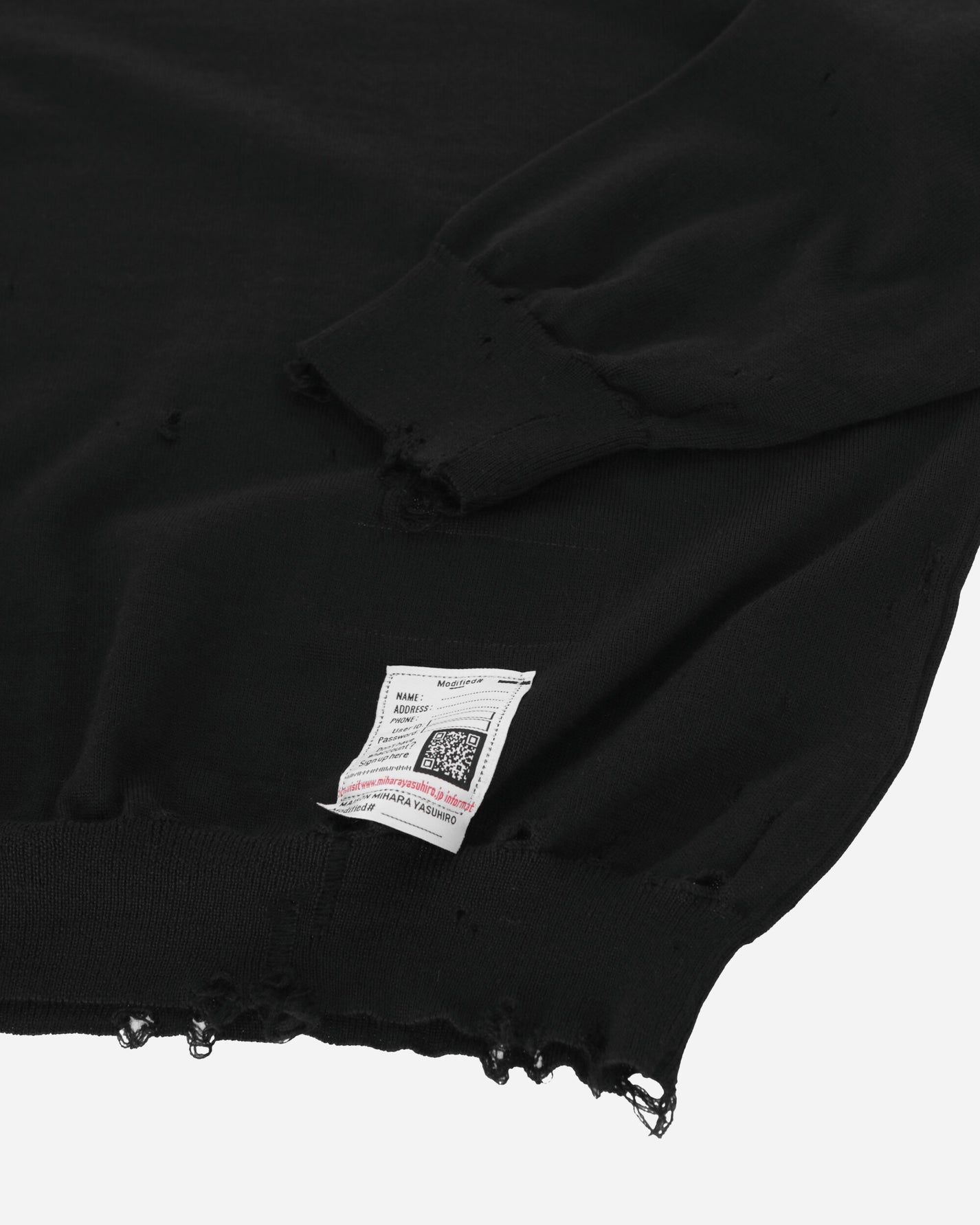 Maison MIHARA YASUHIRO Distressed Knit Pullover Black Knitwears Sweaters J11SW503 BLACK
