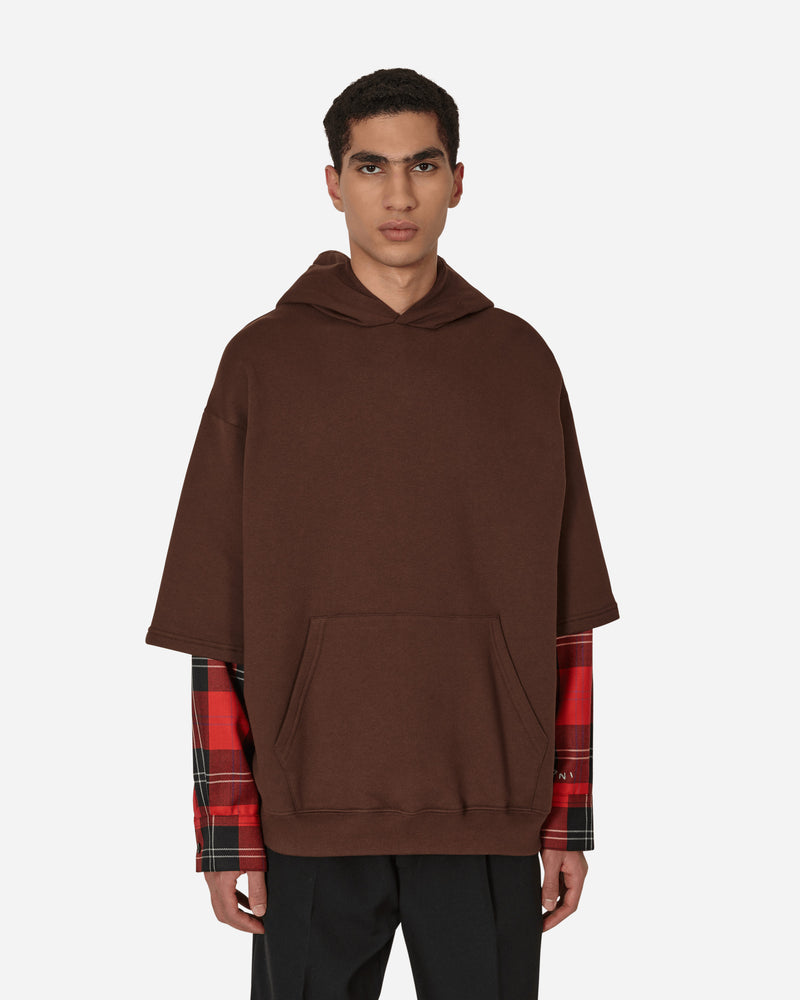 Long-Sleeved Hooded Sweatshirt Brown