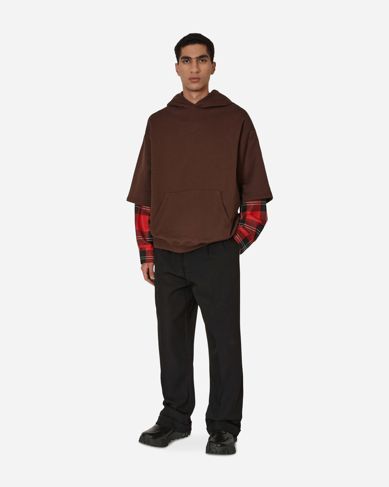 Long-Sleeved Hooded Sweatshirt Brown