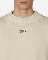 Off-White Stitch Arrows Diags Knit Crewneck Beige/Black Knitwears Sweaters OMHE172F23KNI001 6110