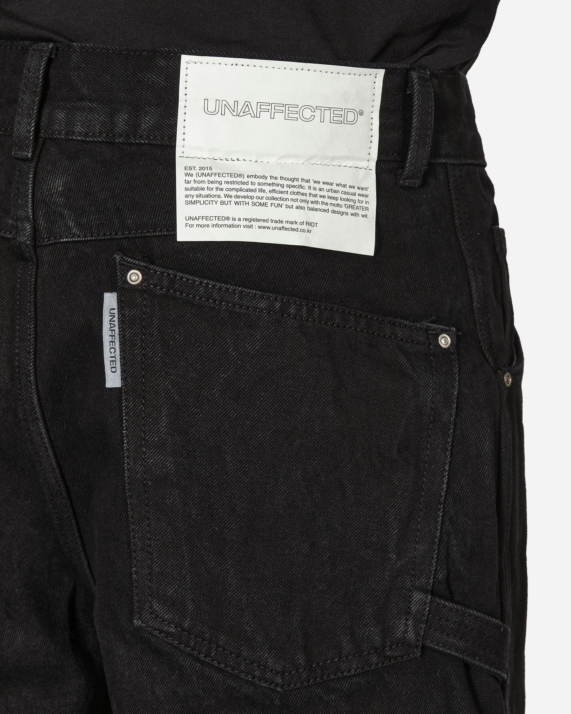 Unaffected Double Knee Denim Black Pants Denim UN23FWDN05 001